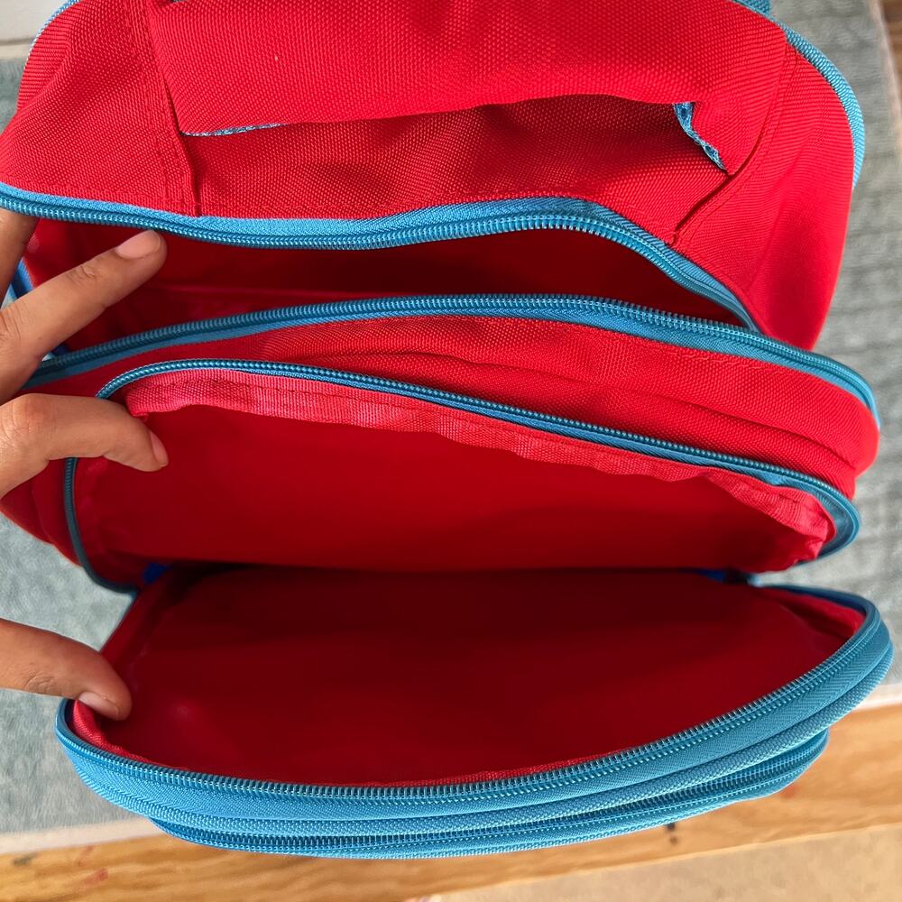 Kids Gaming Backpack Nintendo Switch Style Red Blue School Bag - Picture 3 of 13